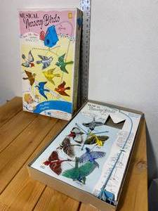lot 51-B2025 image: In Original Box Mid-Cent Mod, Realistic, Musical Nursery Mobile with Birds