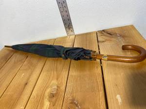 lot 53-B2025 image: Vintage Tartan Ralph Lauren Umbrella with Wooded Handle