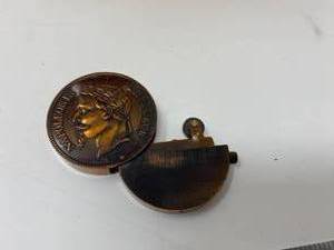 lot 63-B2025 image: Vintage Napoleon III Coin Lighter, Unknown if Working