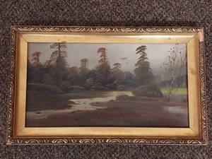 lot 23U image: Vintage Landscape Painting with Ornate Frame