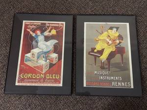 lot 27U image: Vintage French Advertisement Art Prints - Framed Reproductions