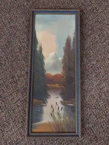 lot 32U image: Vintage Framed Landscape Oil Painting