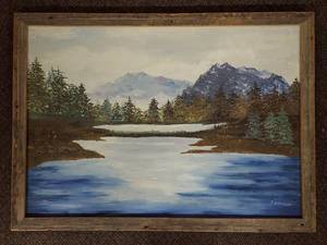 lot 11U image: Original Framed Landscape Oil Painting by Janet Bergren