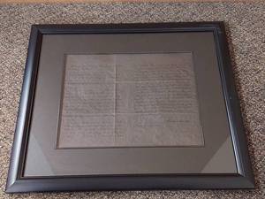 lot 14U image: Framed Gettysburg Address with Abraham Lincoln Signature All Replica