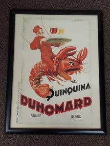 lot 7U image: Vintage Duhomard Quinquina Paris Poster Framed Art 1999 Dayton Hudson