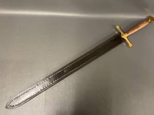 Medieval Style Sword with Brass Guard & Sheath