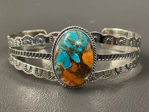 Turquoise Silver Cuff Bracelet 22g