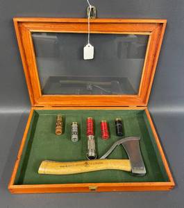 Marble Arms Hatchet Display in Collectible Wooden Case