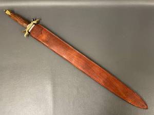 lot 7N image: Vintage Sword with Leather Sheath - 27.5