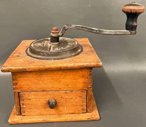 lot 7W image: Vintage Imperial Coffee Grinder - Rustic Wood Design