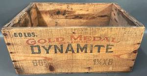 lot 9W image: Vintage Gold Medal Dynamite Wooden Box 49N