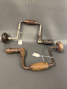 lot 10T image: 2 Antique Winchester Hand Brace Drills Set