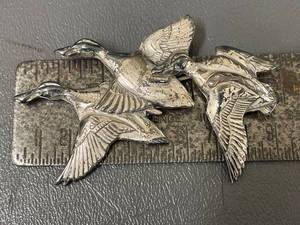 lot 14T image: Sterling Silver 1945-46 Federal Duck Stamp Replica