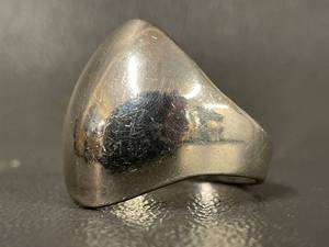 lot 17R image: Vintage Sterling Silver Silver Mens  Statement Ring