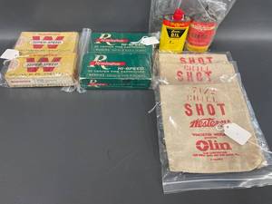 lot 25T image: Vintage Winchester Remington Ammo & Gun Oil