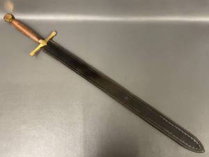 lot 28N image: Medieval Short Sword with Leather Scabbard