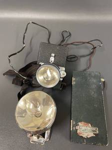 lot 35T image: Lot Including Vintage Winchester Headlamp & Battery Box 1935