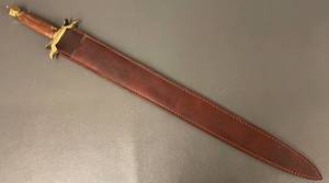 lot 36N image: Antique-Style Sword with Brass Guard and Sheath
