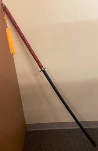 lot 45N image: Extra-Long Red Black Handle Katana Sword with Tassel