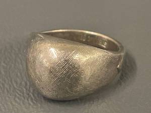lot 49R image: Textured Sterling Silver Ring, Brushed Design, Size 6.25