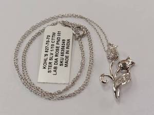 lot 91R image: Sterling Silver Floral Necklace 110 CT TW Diamonds