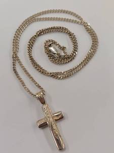 lot 95R image: Sterling Silver Cross Pendant Necklace