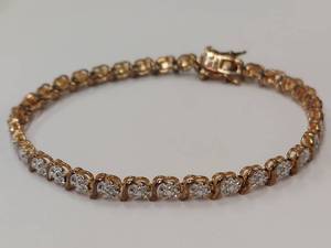 lot 167R image: Gold Plated Sterling Tennis Bracelet 925 Silver