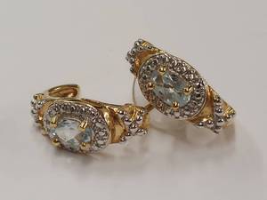 lot 188R image: Elegant Gold-Tone Sterling Silver Earrings