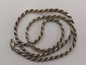 lot 193R image: Italian 925 Silver Rope Chain Necklace
