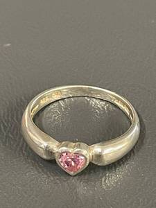 lot 206R image: Sterling Silver Pink Heart Ring