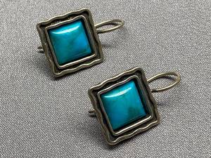 lot 5B image: Vintage 925 Sterling Silver Turquoise Earrings