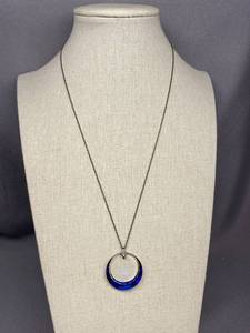 lot 24B image: Crystal Pendant Necklace Sterling Silver 925