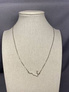 lot 27B image: Elegant Zodiac Gemstone & Constellation Necklace Sterling Silver 925