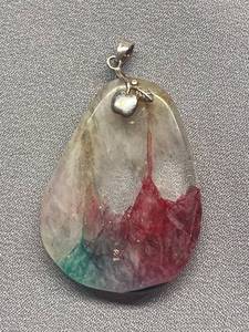 lot 44B image: 925 Sterling Silver Multicolor Gemstone Pendant