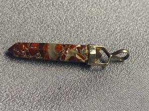 lot 49B image: Red Jasper Point Crystal Pendant with Sterling Silver 925 Loop