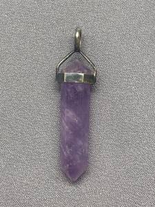 lot 50B image: Amethyst Crystal Point Pendant with 925 Sterling Silver
