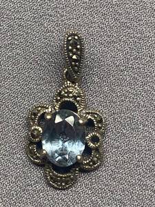lot 58B image: Vintage Sterling Silver 925 Gemstone Pendant