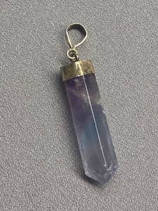 lot 66B image: Sterling Silver Amethyst Crystal Pendant 925