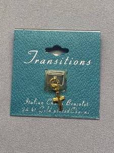 lot 69B image: Transitions 24k Gold Plated Italian Bracelet Charm