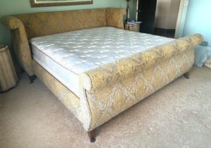 lot 9 image: Opulent Upholstered King Bed