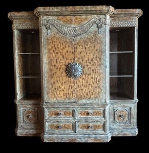 lot 8 image: Elegant Entertainment Center Cabinet