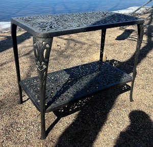 lot 41 image: Black Metal Patio Console Table