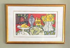 lot 48 image: Still Life with Fish Signed Original Painting