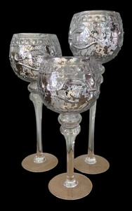 lot 51 image: Trio of Dazzling Candle Holders