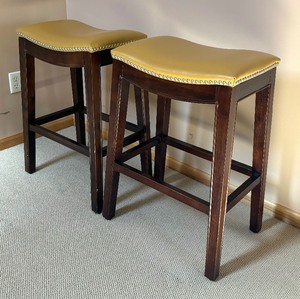 lot 68 image: Two Stools with Rivet Details