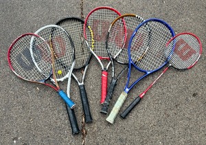 lot 136 image: Variety of Rackets by Wilson and Head