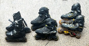 lot 148 image: Three Pairs of Rollerblades by Talon, DBX and Rollerblade