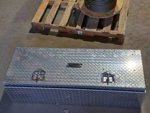 lot 4 image: Protech Diamond-plate Truck Bed Tool Box with Key