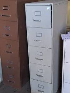 lot 146 image: Metal File Cabinet 5-drawer