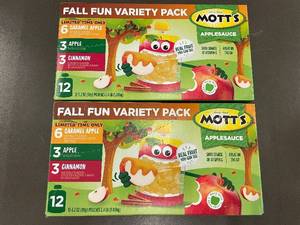 lot 118 image: Motts Fall Fun Variety Pack Applesauce - 12 Pouches